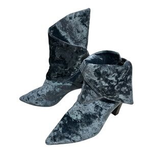 Free People Velvet Heeled Boots - Dark Gray